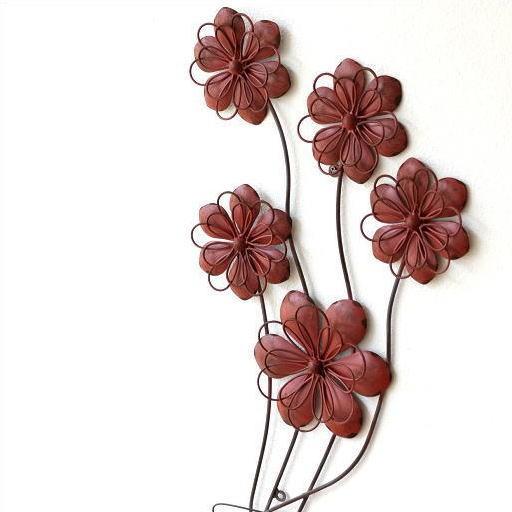 アートパネル ウォールデコレーション 壁掛け インテリア 花 フラワー ウォールアート アイアンの壁飾り アンティークレッド Kwb44 ギギリビング 通販 Yahoo ショッピング