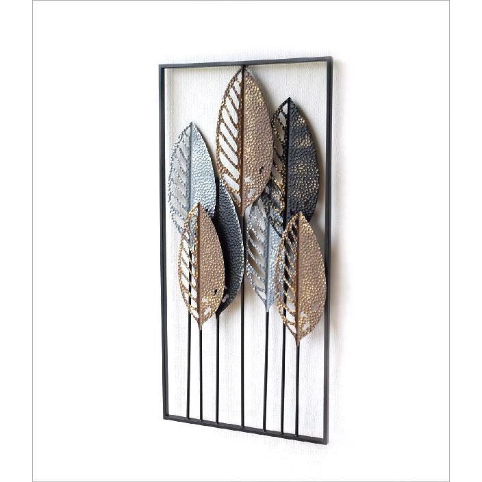 壁飾り アイアン 壁掛け おしゃれ アートパネル リーフ 植物 アート