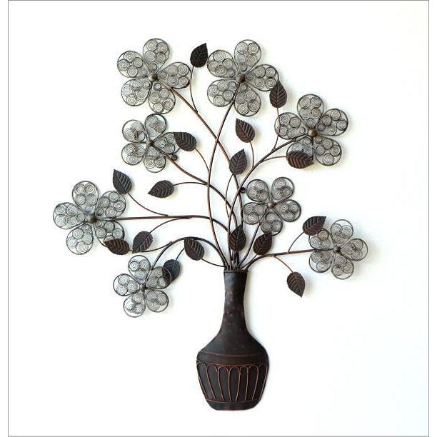 壁飾り アイアン アートパネル 植物 花 ウォールデコ 壁掛け