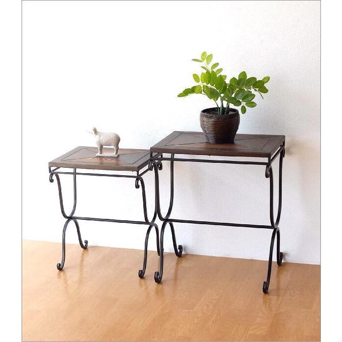 サイドテーブル 木製 おしゃれ アンティーク 花台 ウッドネストテーブル 2サイズセット Kwb9002 ギギリビング 通販 Yahoo ショッピング