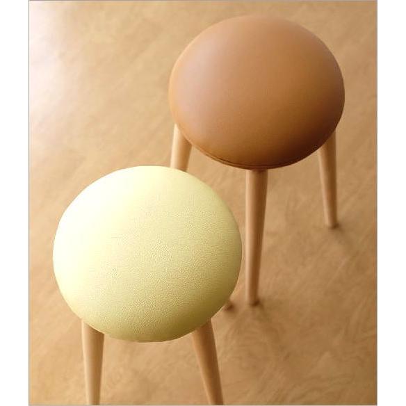 スツール 木製 おしゃれ 丸椅子 かわいい 北欧 ナチュラル クッション