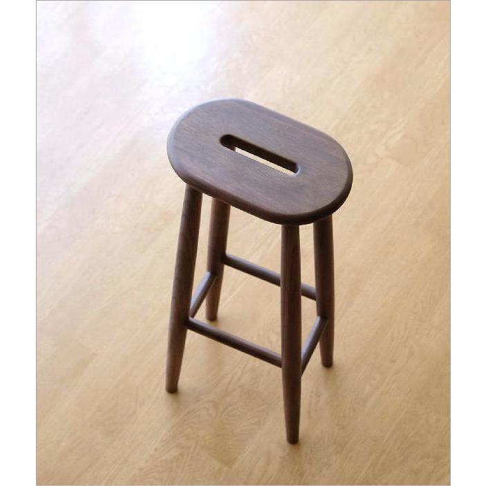 スツール ハイスツール ウォルナット 天然木 木製 ウッド シンプル