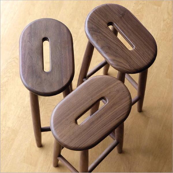 スツール ハイスツール ウォルナット 天然木 木製 ウッド シンプル