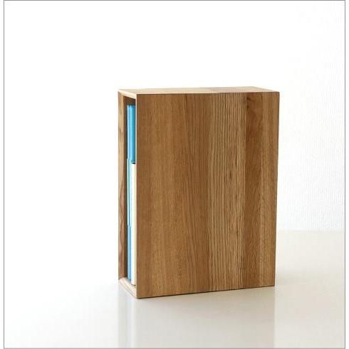 ファイルボックス ファイルスタンド A4 おしゃれ 木製 無垢材 タテ型 縦型 ファイル収納 ナチュラルウッドのアーカイブボックス オーク｜gigiliving｜04