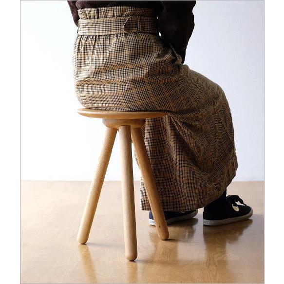 スツール 木製 天然木 ウッドスツール おしゃれ オーク 無垢材 ウッド