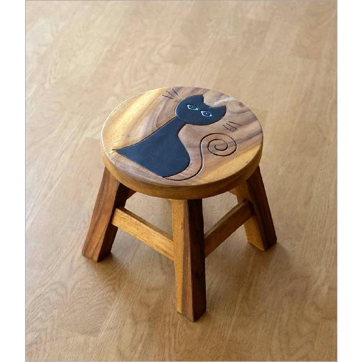 スツール 木製 椅子 いす イス ミニスツール 玄関 花台 ミニテーブル おしゃれ ウッドチェア 子供椅子 ネコさん｜gigiliving｜05