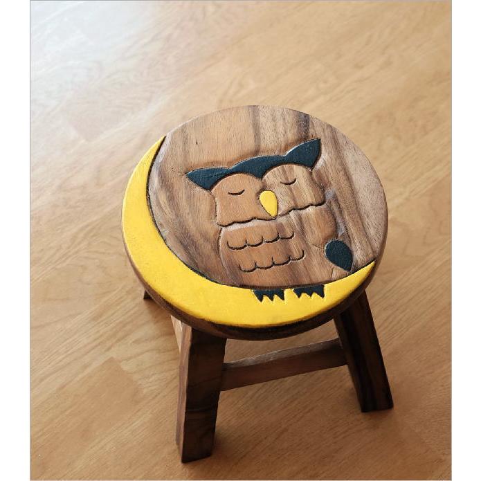 ベビーチェア ミニスツール 子供椅子 インテリア パンダ 木彫り 花台