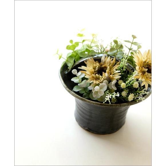 花器 陶器 おしゃれ 花瓶 花びん 和風 和モダン 生け花 フラワーベース インテリア 瀬戸焼 焼き物 和陶器ベース 黒釉手付 Mkn1926 ギギリビング 通販 Yahoo ショッピング