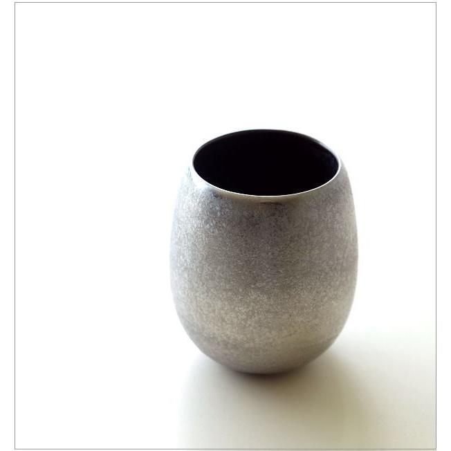 焼酎グラス ロックカップ 陶器 有田焼 酒器 日本酒 焼酎 冷酒 焼酎カップ 焼き物 日本製 黒柚子銀塗 しずくカップ |  | 01
