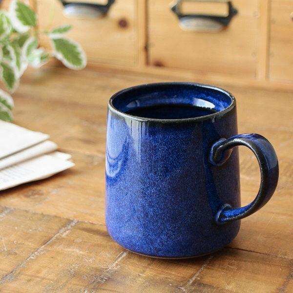 マグカップ 陶器 磁器 おしゃれ 和モダン 波佐見焼 日本製 可愛い コップ コーヒーマグ コーヒーカップ 和食器 青流しマグ | 