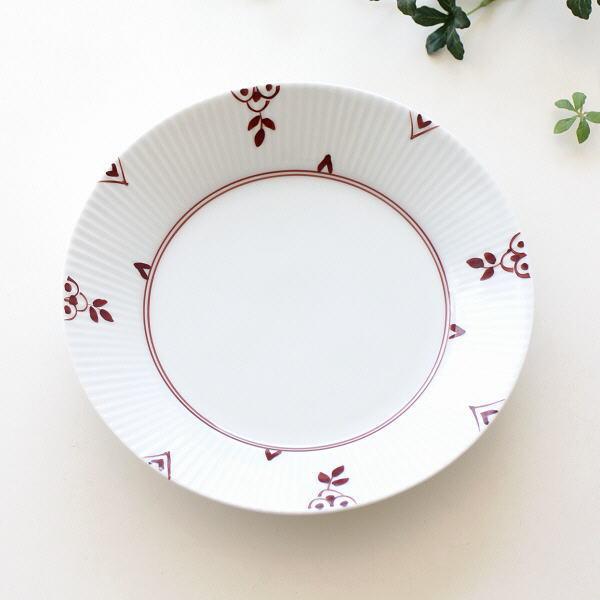 お皿 プレート おしゃれ 中皿 取り皿 陶器 磁器 和食器 染付け シンプル かわいい モダン 赤絵 染付剣先小花 しのぎ 21センチプレート | 