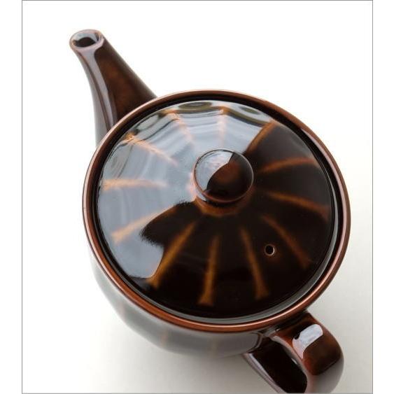 ティーポット 陶器 おしゃれ 日本製 有田焼 急須 茶こし付き かわいい 北欧 食洗機対応 洗いやすい 色釉面取りポット アメ釉 |  | 02