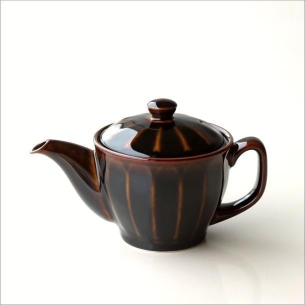 ティーポット 陶器 おしゃれ 日本製 有田焼 急須 茶こし付き かわいい 北欧 食洗機対応 洗いやすい 色釉面取りポット アメ釉 |  | 05