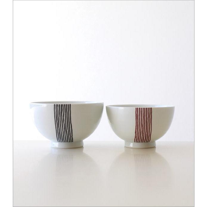 ご飯茶碗 夫婦茶碗 おしゃれ シンプル ペア 大小 セット お茶碗 夫婦 磁器 波佐見焼 日本製 十草ライン ペアごはん茶碗 |  | 04