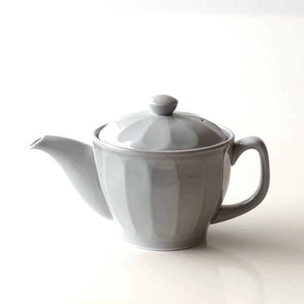 ティーポット おしゃれ かわいい グレー 陶器 茶こし付き 日本製 有田焼 色釉面取りポット トレンド