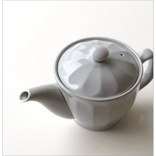 ティーポット おしゃれ かわいい グレー 陶器 茶こし付き 日本製 有田焼 色釉面取りポット グレー |  | 01