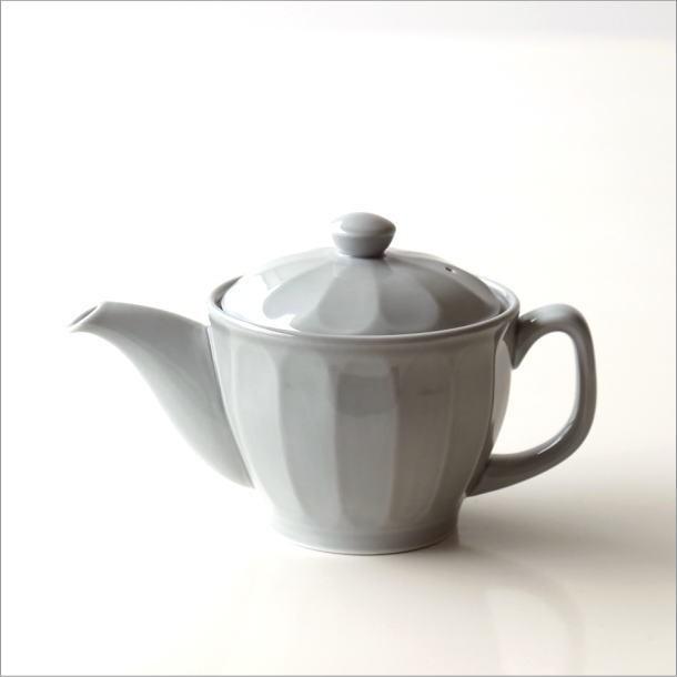 ティーポット おしゃれ かわいい グレー 陶器 茶こし付き 日本製 有田焼 色釉面取りポット グレー |  | 05
