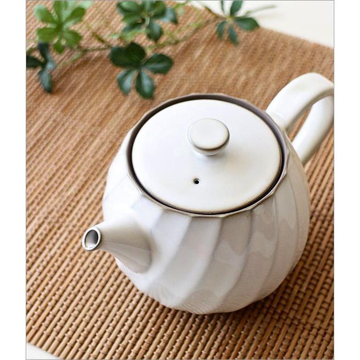 ティーポット おしゃれ かわいい ポット 白 茶こし付き 半磁器 北欧 和