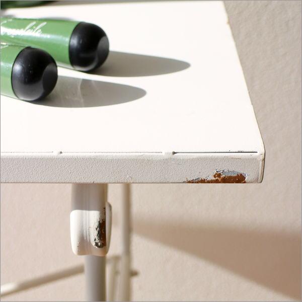 ガーデンテーブル 作業台 アンティーク アイアン 白 ホワイト 花台