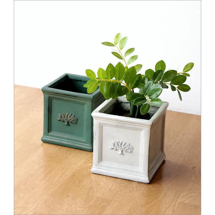 ♥アンティーク調ポット角♥ 2個セット♥植木鉢♥プランター ♥軽量