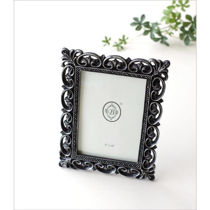 フォトフレーム 写真立て 黒 アンティーク おしゃれ 壁掛け 卓上 横 縦