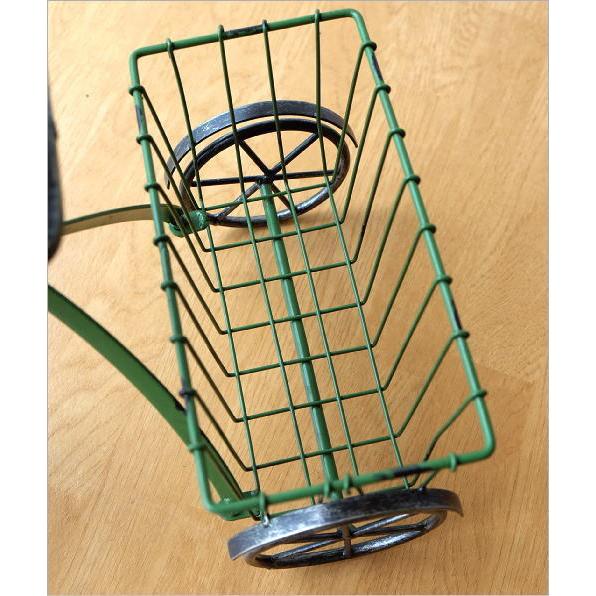 フラワーラック おしゃれ サイクルプランター 三輪車 バスケット 花台