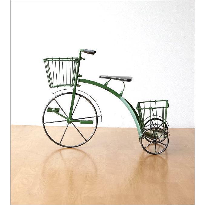 フラワーラック おしゃれ サイクルプランター 三輪車 バスケット 花台