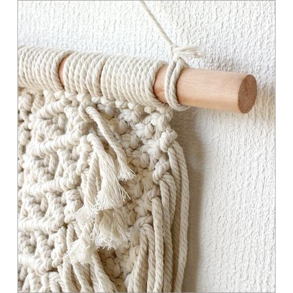 タペストリー マクラメ ロング シンプル 北欧風 壁掛け 手編み