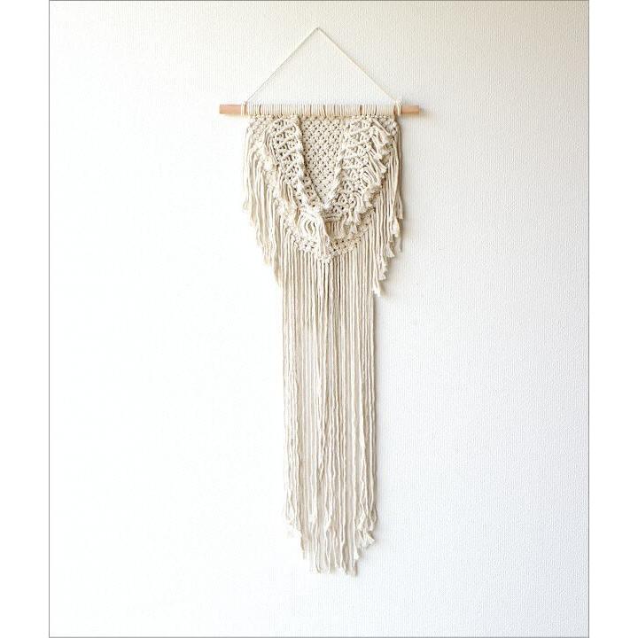 タペストリー マクラメ ロング シンプル 北欧風 壁掛け 手編み
