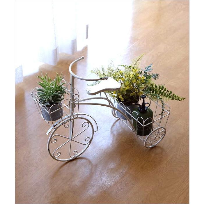 フラワーラック おしゃれ サイクルプランター 三輪車 アイアン