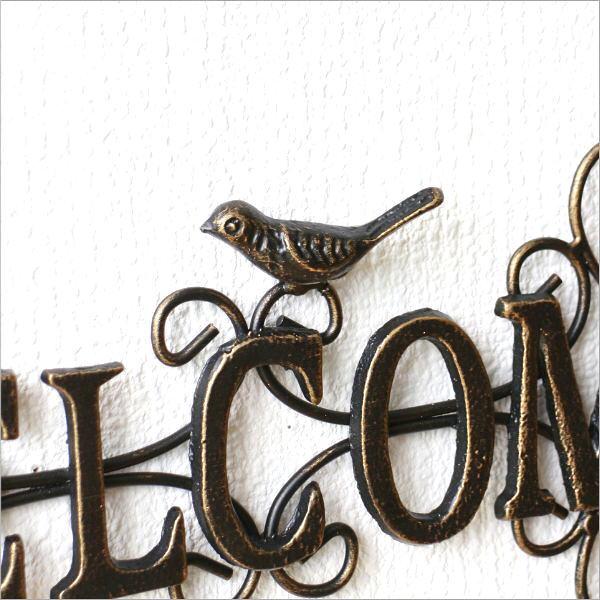 WELCOM！BIRD【ラッキーオウム】 アイアンサイン　看板 壁飾り アイアン WELCOME おしゃれ バード 壁掛け サインボード サイン
