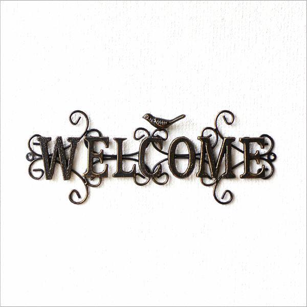 壁飾り アイアン WELCOME おしゃれ バード 壁掛け サインボード サイン