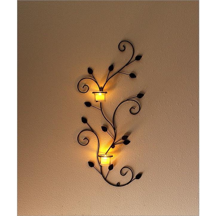 壁飾り アイアン ガラス キャンドルホルダー 壁掛け 花瓶 花びん