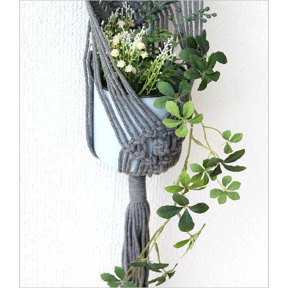 マクラメ プラントハンガー プランター ハンギング 壁掛け 吊り下げ