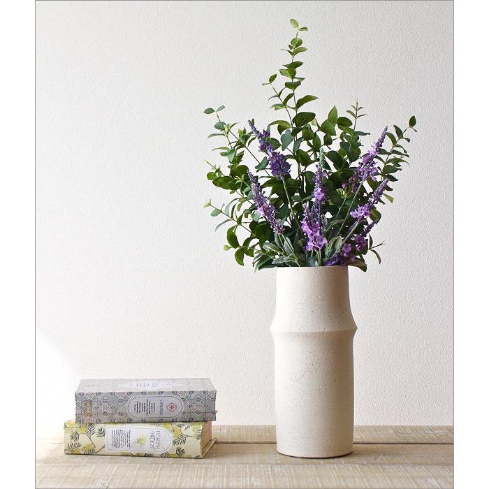 花瓶 花びん 陶器 おしゃれ フラワーベース 竹 デザイン 枝物 円柱 筒