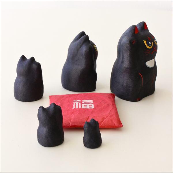 招き猫 置物 張り子 座布団付き 和紙 和風 張子細工 入れ子 ネコ ねこ