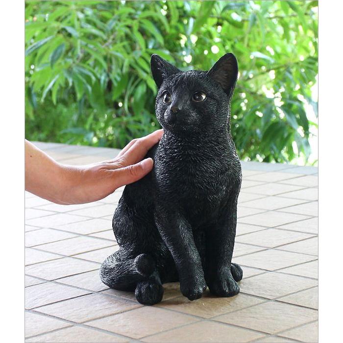 黒猫の置物 鋳物 飾り物 黒猫 置物 猫 オブジェ リアル ネコ オーナメント インテリア雑貨