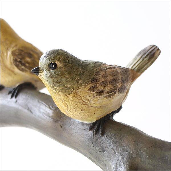 ガーデンオブジェ 置物 小鳥 止まり木 木の枝 カラフル かわいい