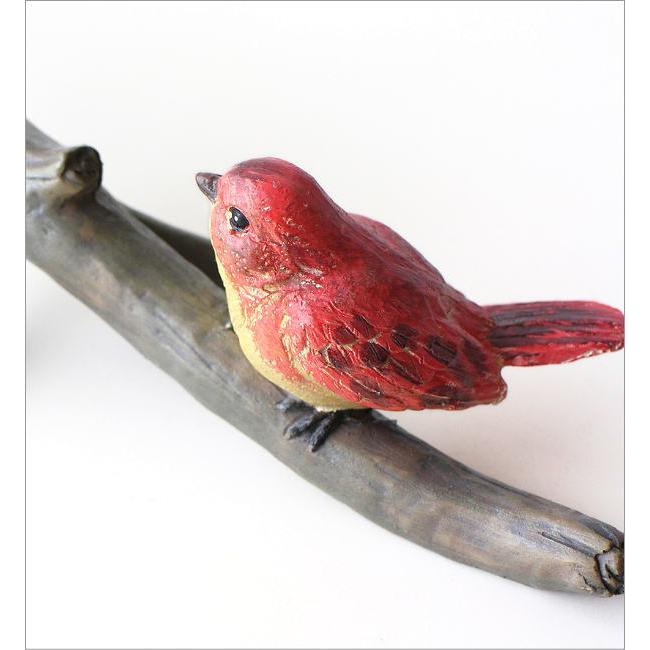 ガーデンオブジェ 置物 小鳥 止まり木 木の枝 カラフル かわいい