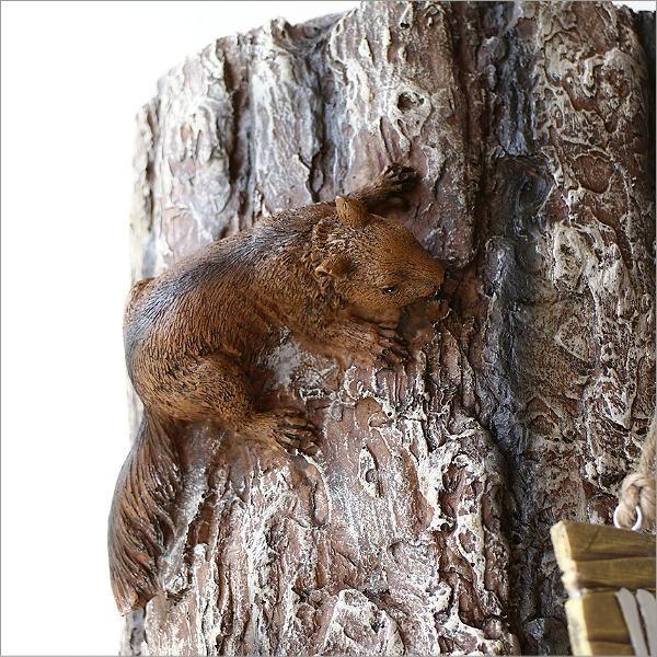 フラワースタンド 花台 WELCOME 看板 切り株 オブジェ 丸太 置物 リス