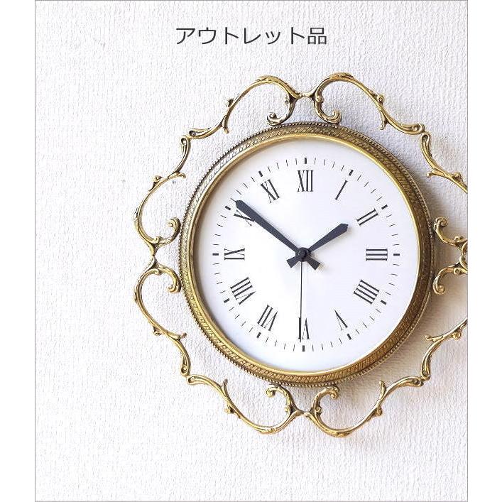 壁掛け時計 掛け時計 おしゃれ ウォールクロック デザイン かわいい 真鍮 （アウトレット）エレガントな真鍮のイタリアンウォールクロック｜gigiliving｜02
