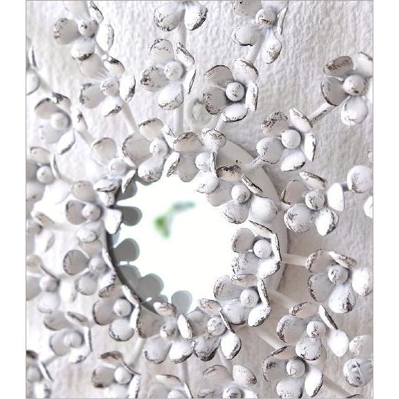 ウォール ミラー 壁掛け 壁飾り アイアン 花 円形 1304KFM001 ウォール ミラー 壁掛け 壁飾り アイアン 花 円形 1304KFM001