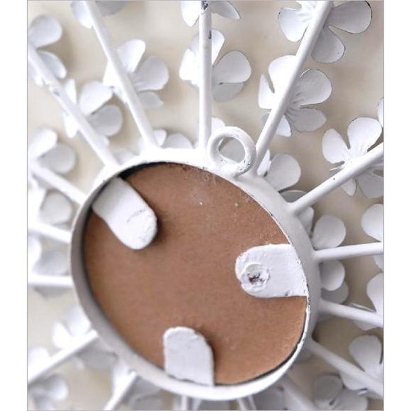 壁飾り アイアン 壁掛け おしゃれ アートパネル ミラー付き 花