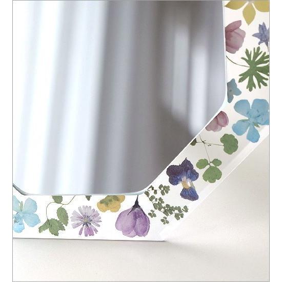 鏡 八角ミラー 八角形 壁掛け 卓上 おしゃれ かわいい 可愛い 風水 花 フラワー フローラルフレーム八角ミラー Plk7039 ギギリビング 通販 Yahoo ショッピング