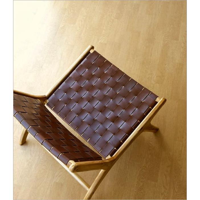 リビングチェア 本革 チーク無垢材 木製 椅子 一人掛け 一人用