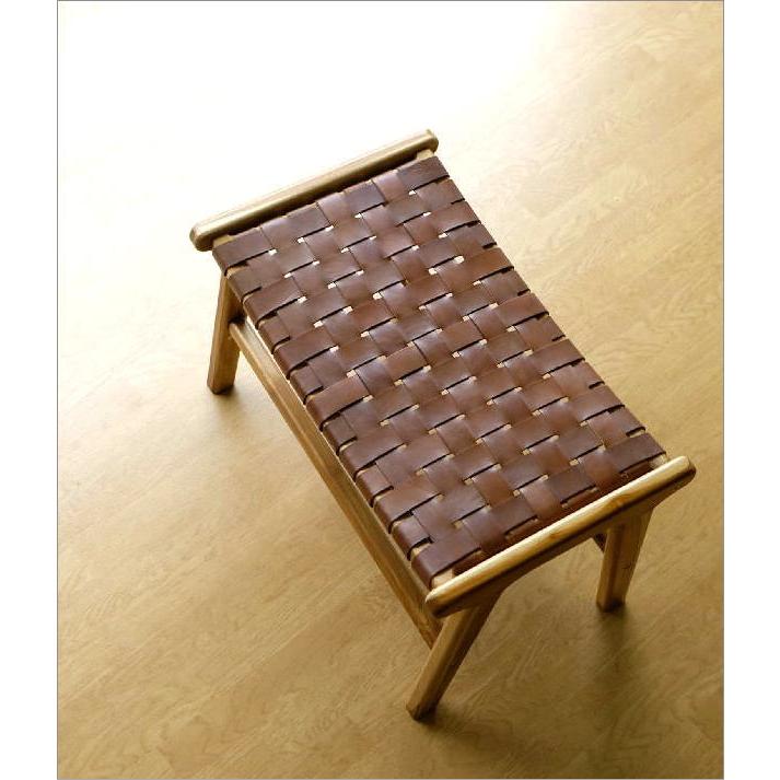 ベンチ スツール 木製 本革 おしゃれ チーク 無垢材 天然木 ウッド 玄関 ベンチ スツール 木製 本革 レザー 革製 おしゃれ チーク 無垢材