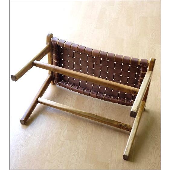 ベンチ スツール 木製 本革 おしゃれ チーク 無垢材 天然木 ウッド 玄関 ベンチ スツール 木製 本革 レザー 革製 おしゃれ チーク 無垢材