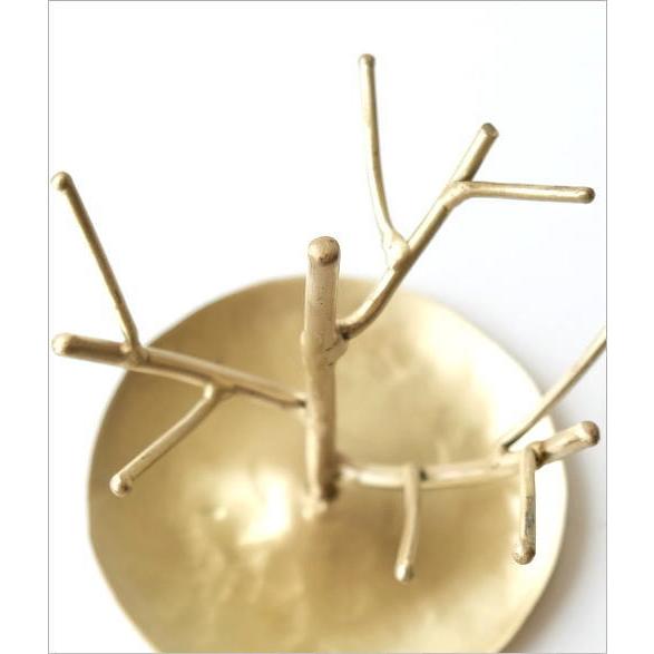 アクセサリースタンド ツリー 真鍮 ゴールド 指輪 ピアス トレー