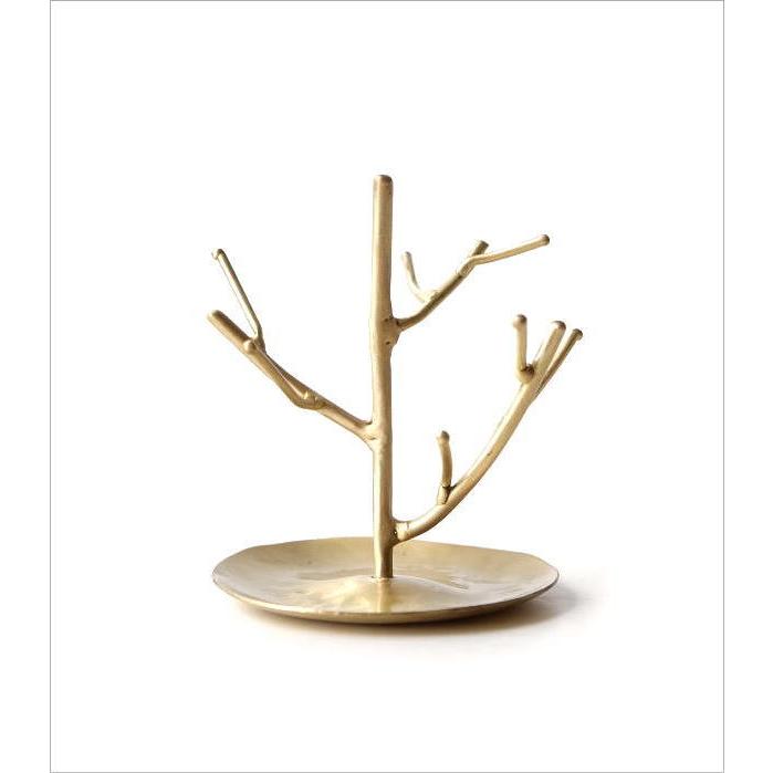 アクセサリースタンド ツリー 真鍮 ゴールド 指輪 ピアス トレー