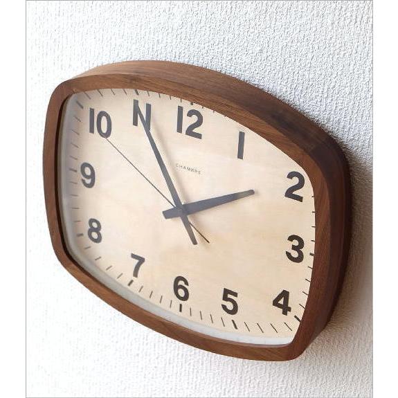 掛け時計 壁掛け時計 おしゃれ 木製 無垢材 ウォルナット 静音 静か スイープムーブメント ウォールクロックスクエア電波時計 WN｜gigiliving｜03